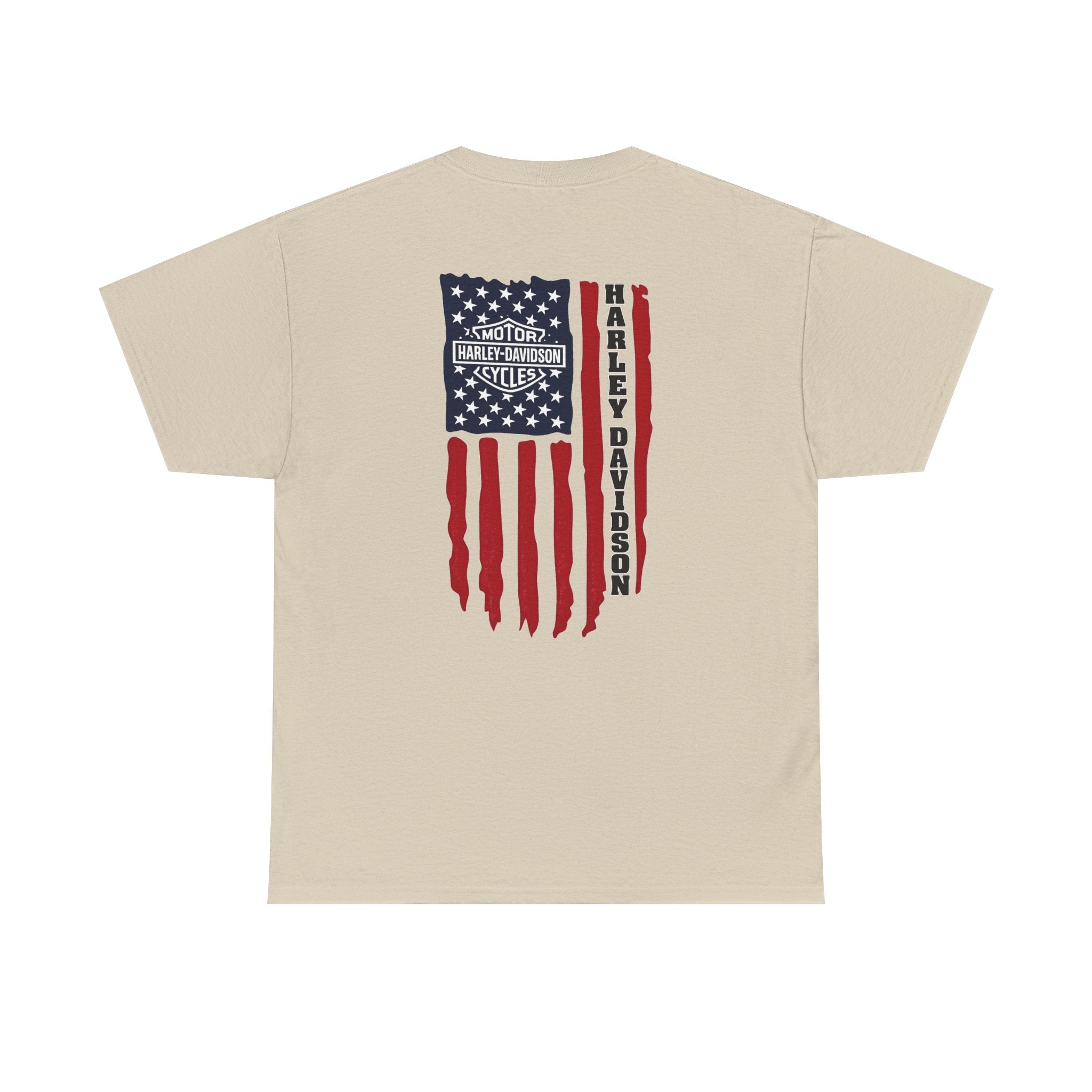 Harley-Style Flag Tee — American Motorcycle Logo T-Shirt