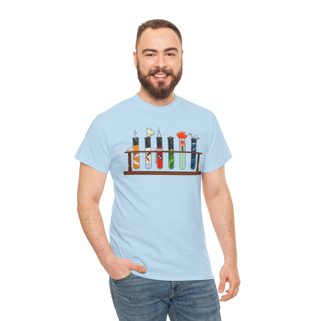 Muppets Beaker Science Test Tube Cats T‑Shirt — Cute Laboratory Cat Illustrations Tee