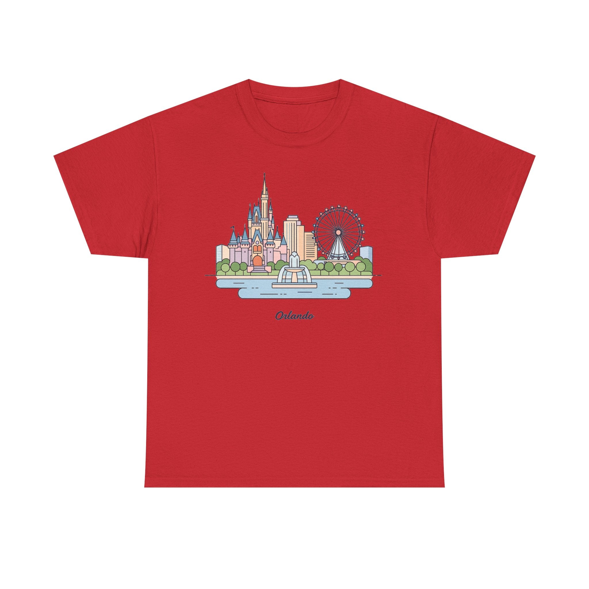 Orlando Skyline T-Shirt — Cute Cityscape Graphic Tee with 'Orlando' Text