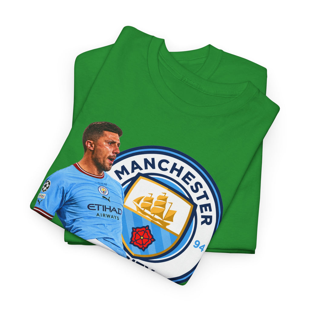 Rodri Manchester City Legend Cotton T-Shirt – Celebratory Slide Graphic Tee