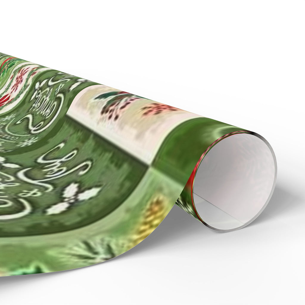 Christmas Patchwork Wrapping Paper Roll — Joy & Peace Holiday Gift Wrap