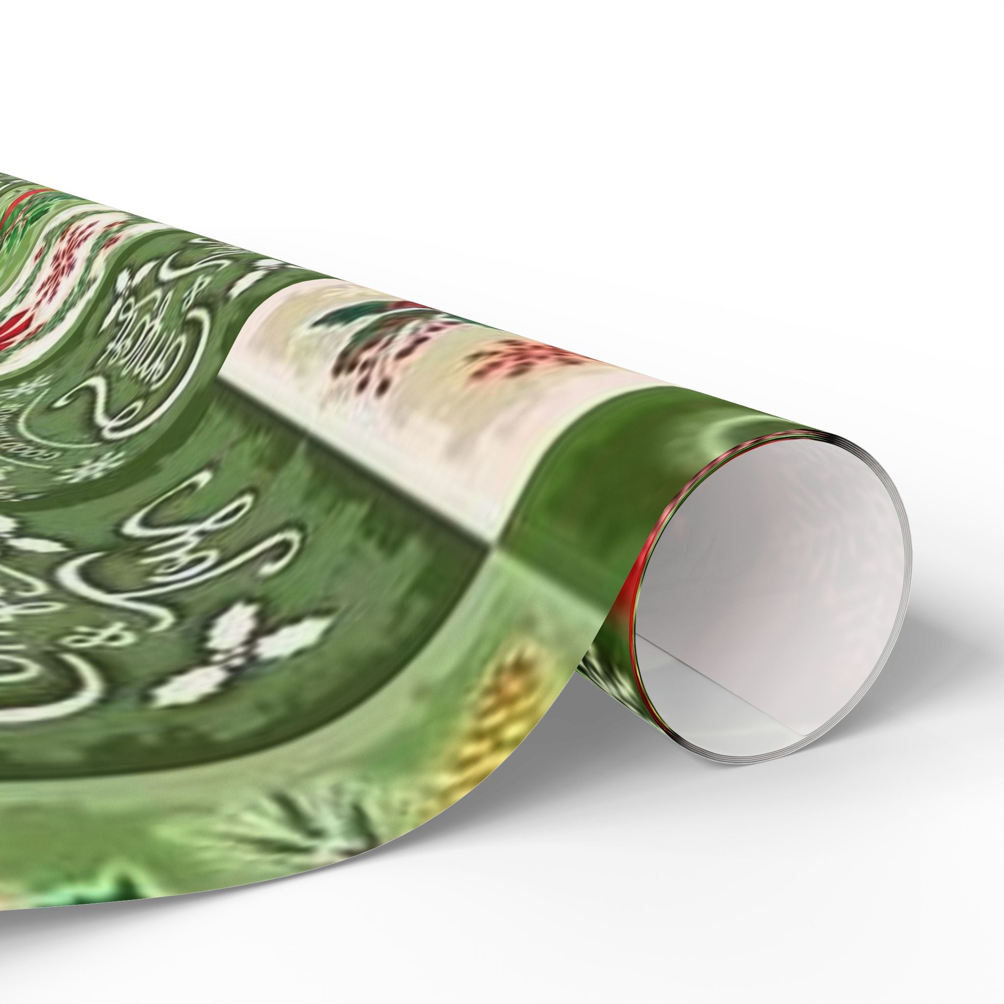 Christmas Patchwork Wrapping Paper Roll — Joy & Peace Holiday Gift Wrap