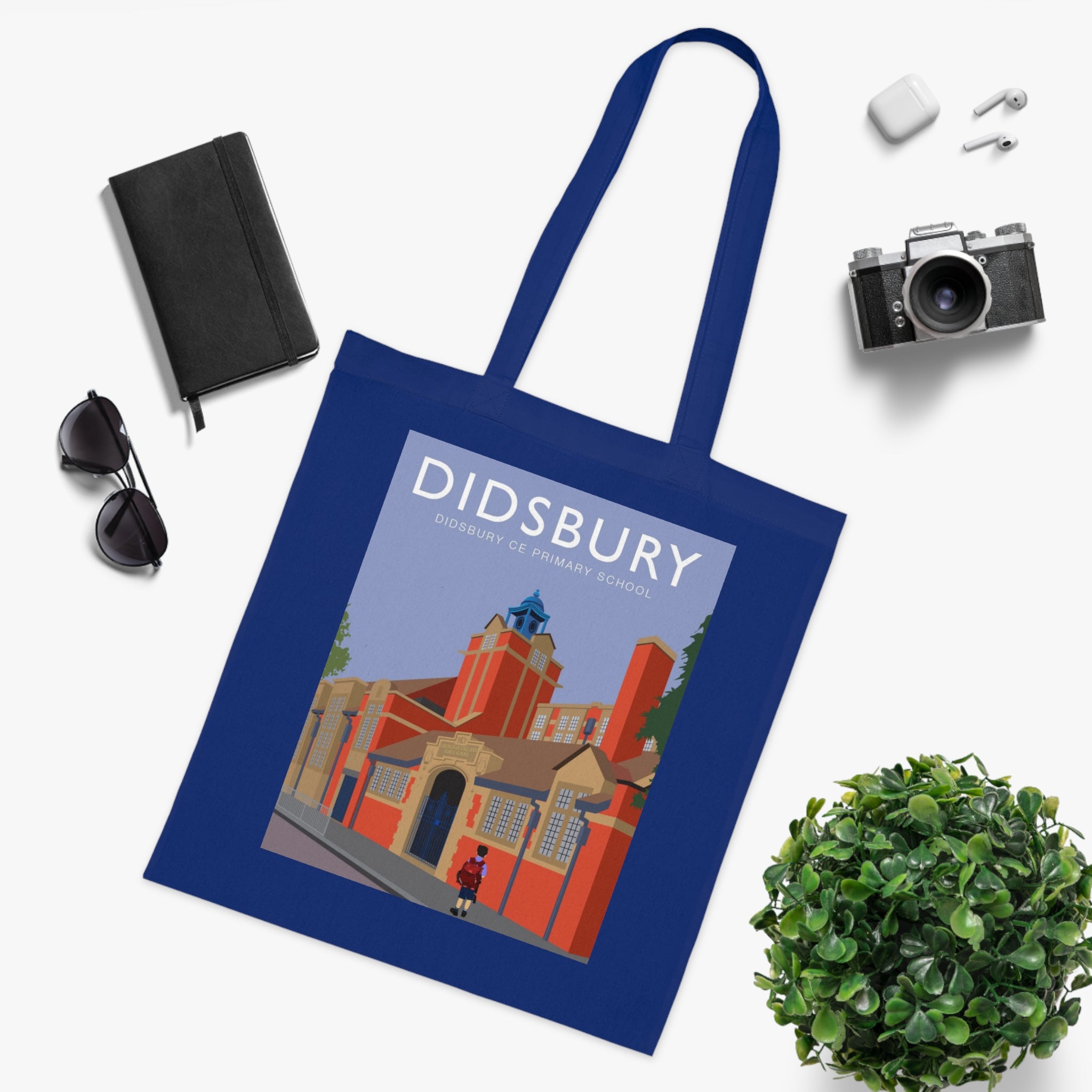 Elm Grove Didsbury C of E Primary School Vintage Travel Tote — Retro Illustrated Cotton Shopper Bag