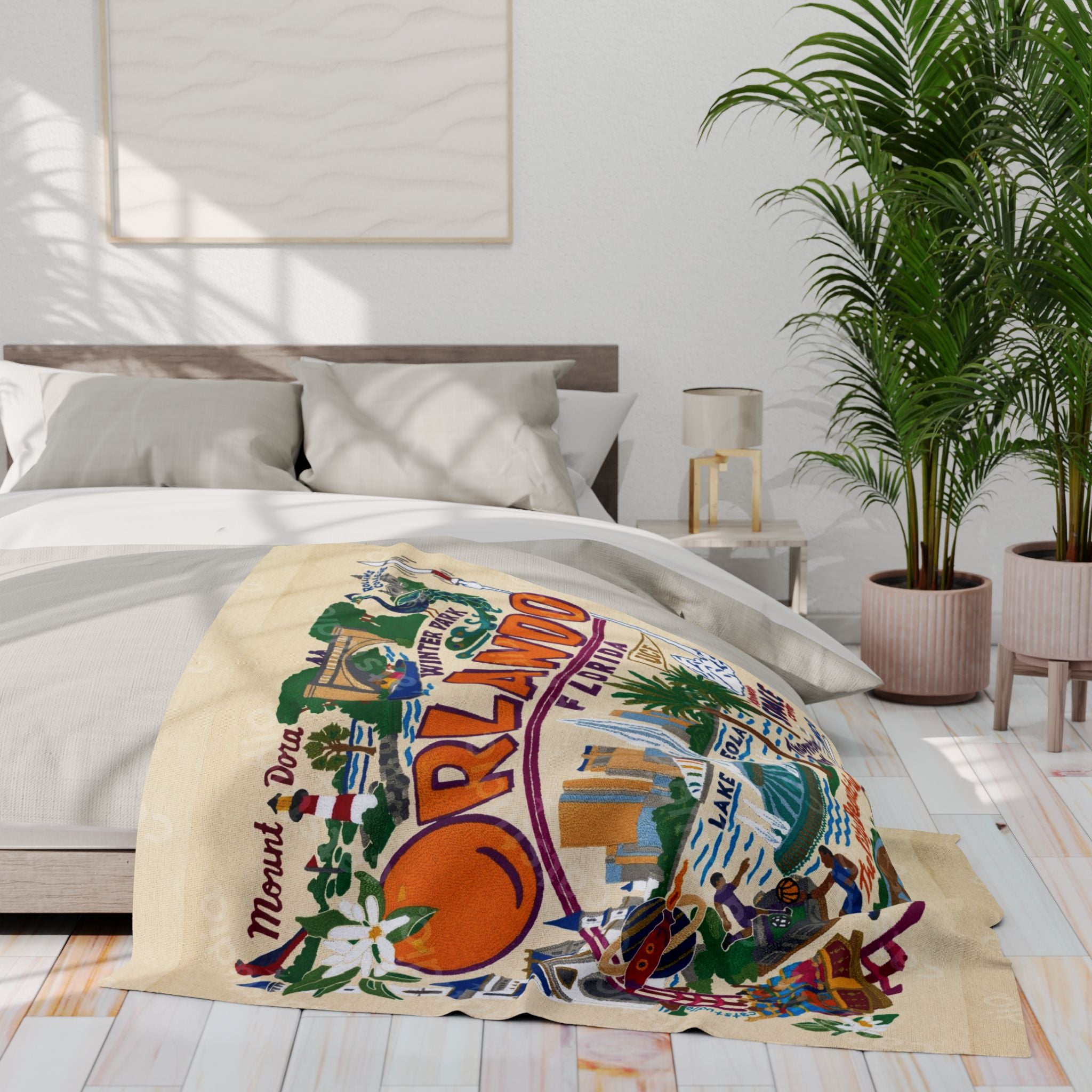 Orlando Vintage Map Fleece Blanket