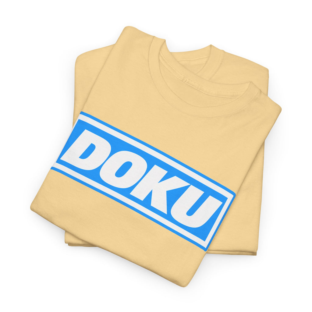 Doku Manchester City Player Logo Cotton Tee — Minimal Blue Box Graphic T-Shirt