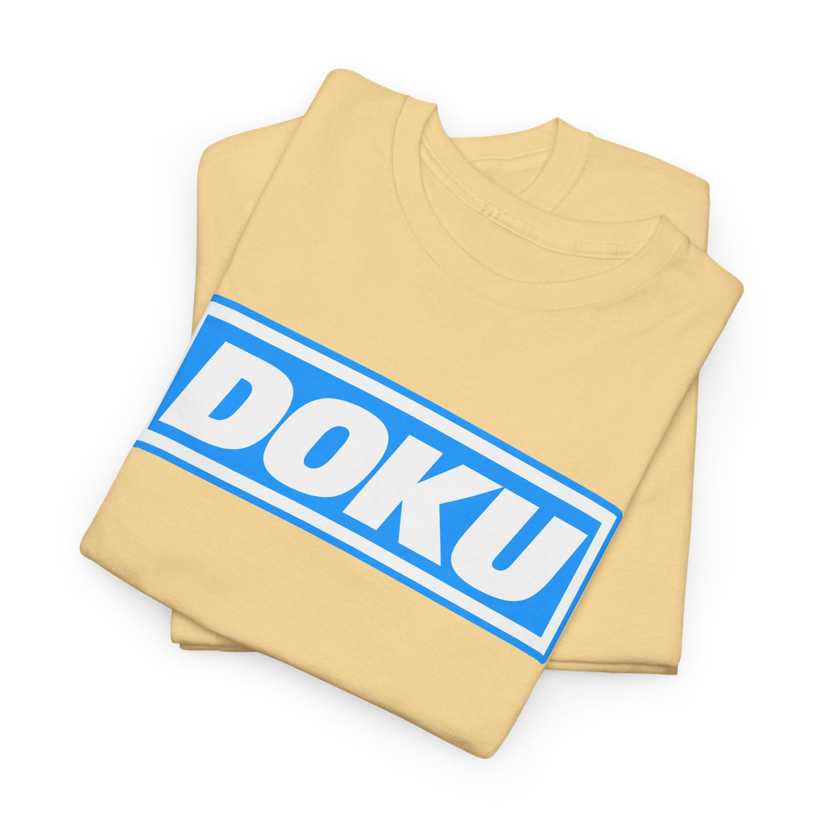 Doku Manchester City Player Logo Cotton Tee — Minimal Blue Box Graphic T-Shirt