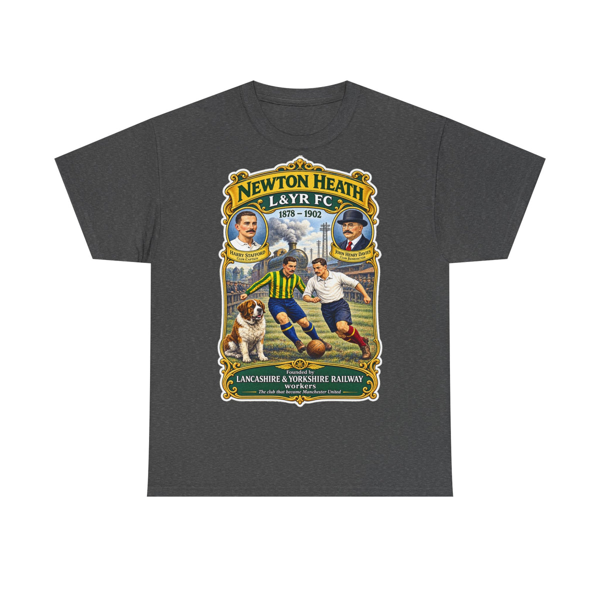 Newton Heath L&YR FC Vintage Football Tee — Lancashire & Yorkshire Railway Soccer Shirt