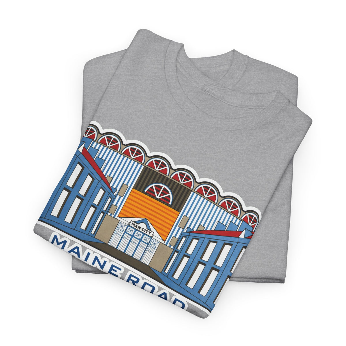 Maine Road 1923–2003 Cotton T-Shirt — Vintage Stadium Illustration Tee