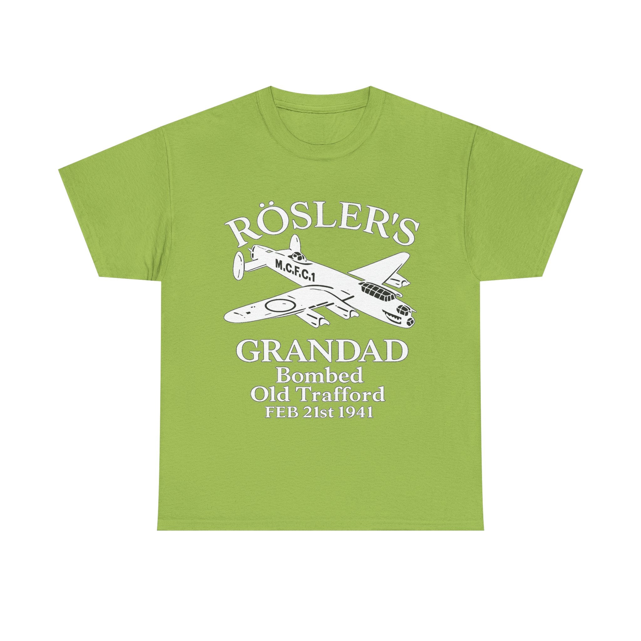 Rösler's Grandad Bombed Old Trafford Tee — WWII Tribute Military Plane Shirt (Feb 21, 1941)