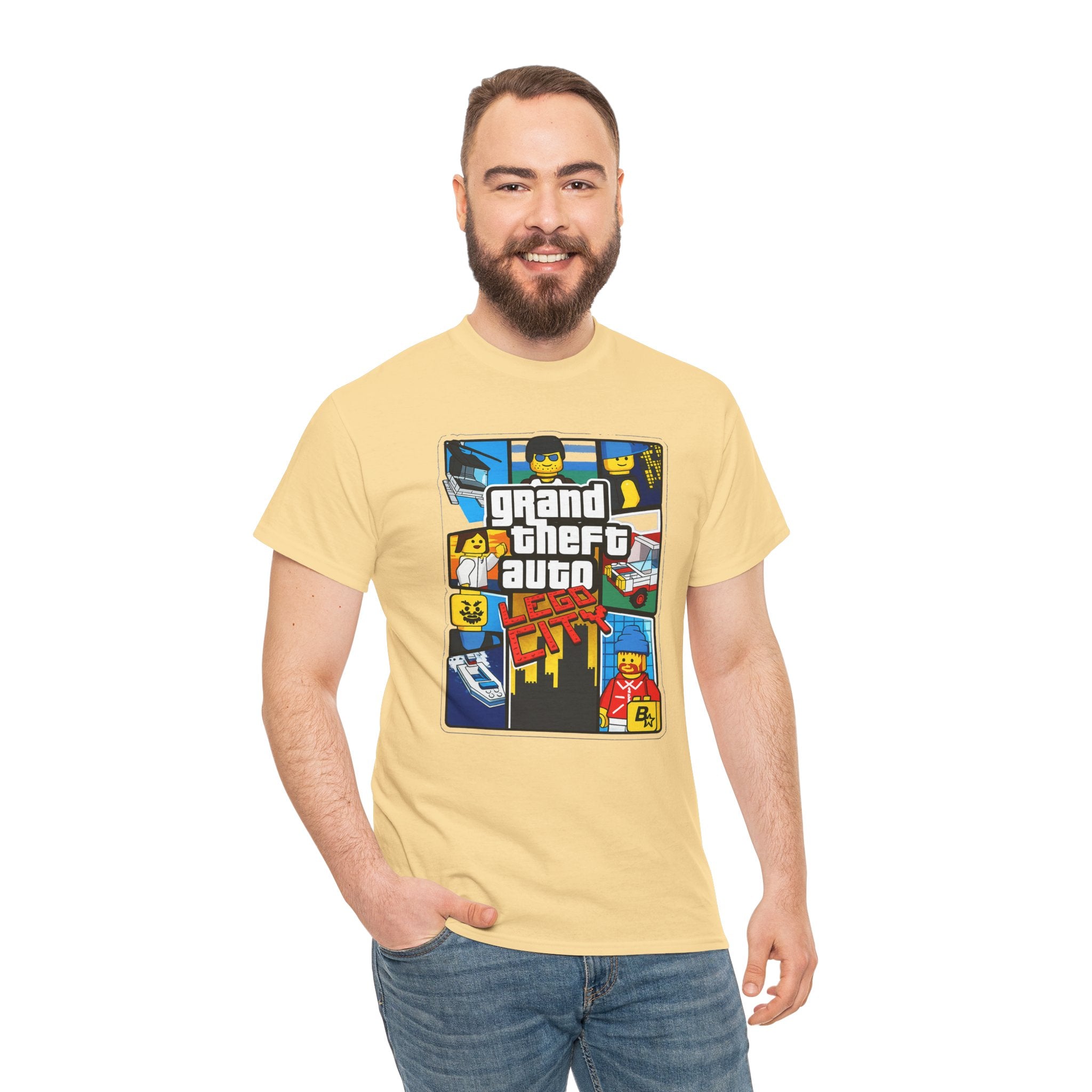 GTA Lego City Retro Block-Style 'Grand Theft Auto' Graphic Tee
