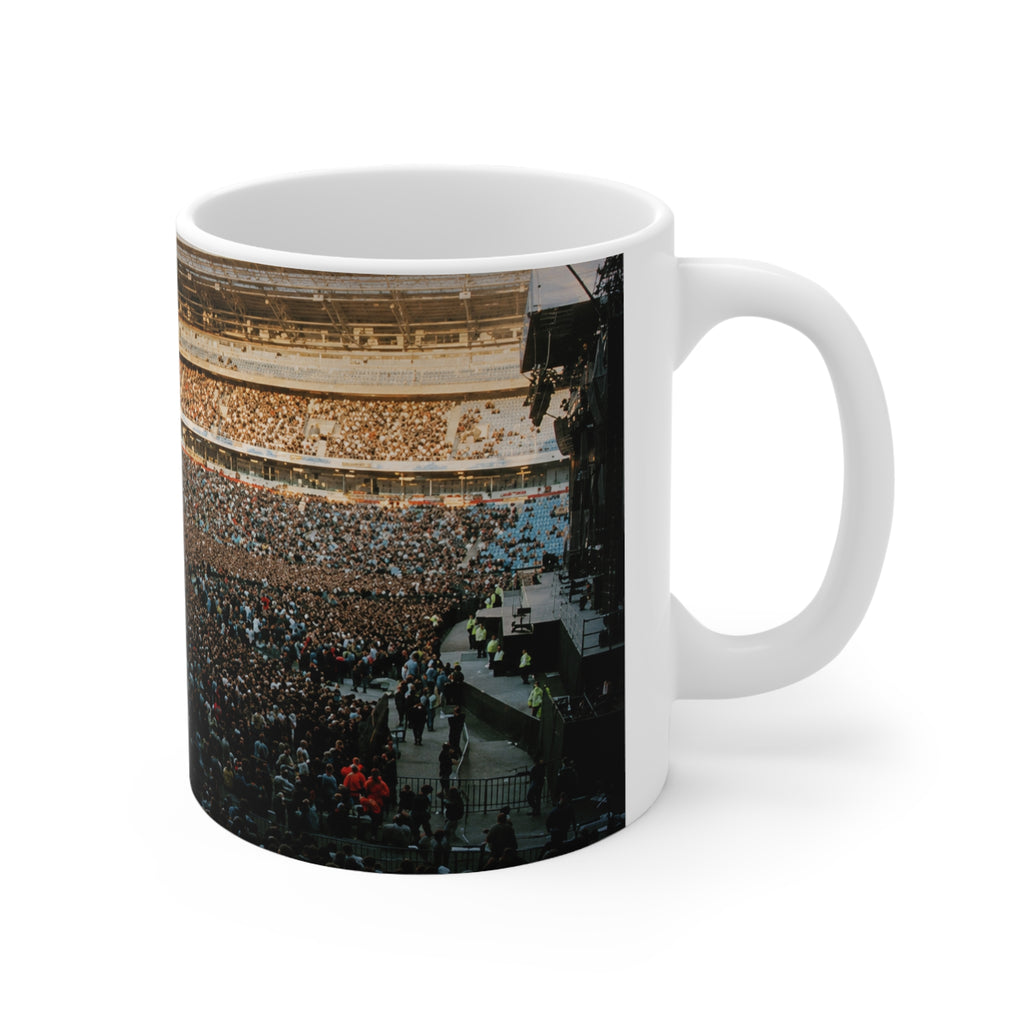 Oasis At Maine Road Concert Crowd Photo Mug — Live Stadium Panorama Ceramic Coffee Cup (11oz & 15oz)