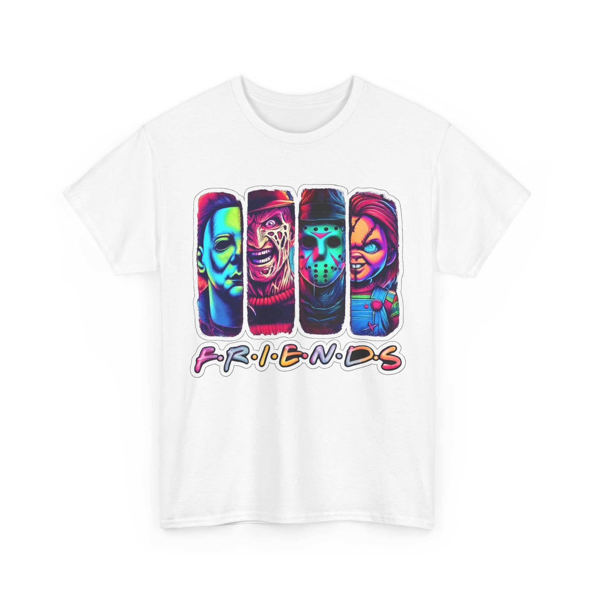 Halloween Horror Icons "Friends" T-Shirt — Neon Retro Slasher Tee