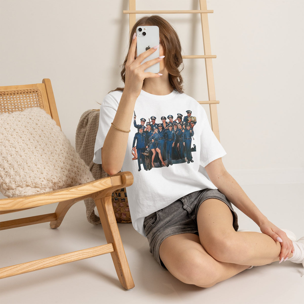 Police Academy Movie Inspired Cotton T‑Shirt — Retro Squad Photo Tee