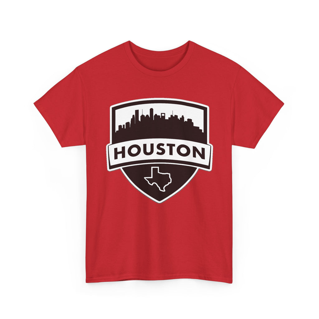 Houston Skyline Shield T-Shirt — Texas Outline City Pride Tee
