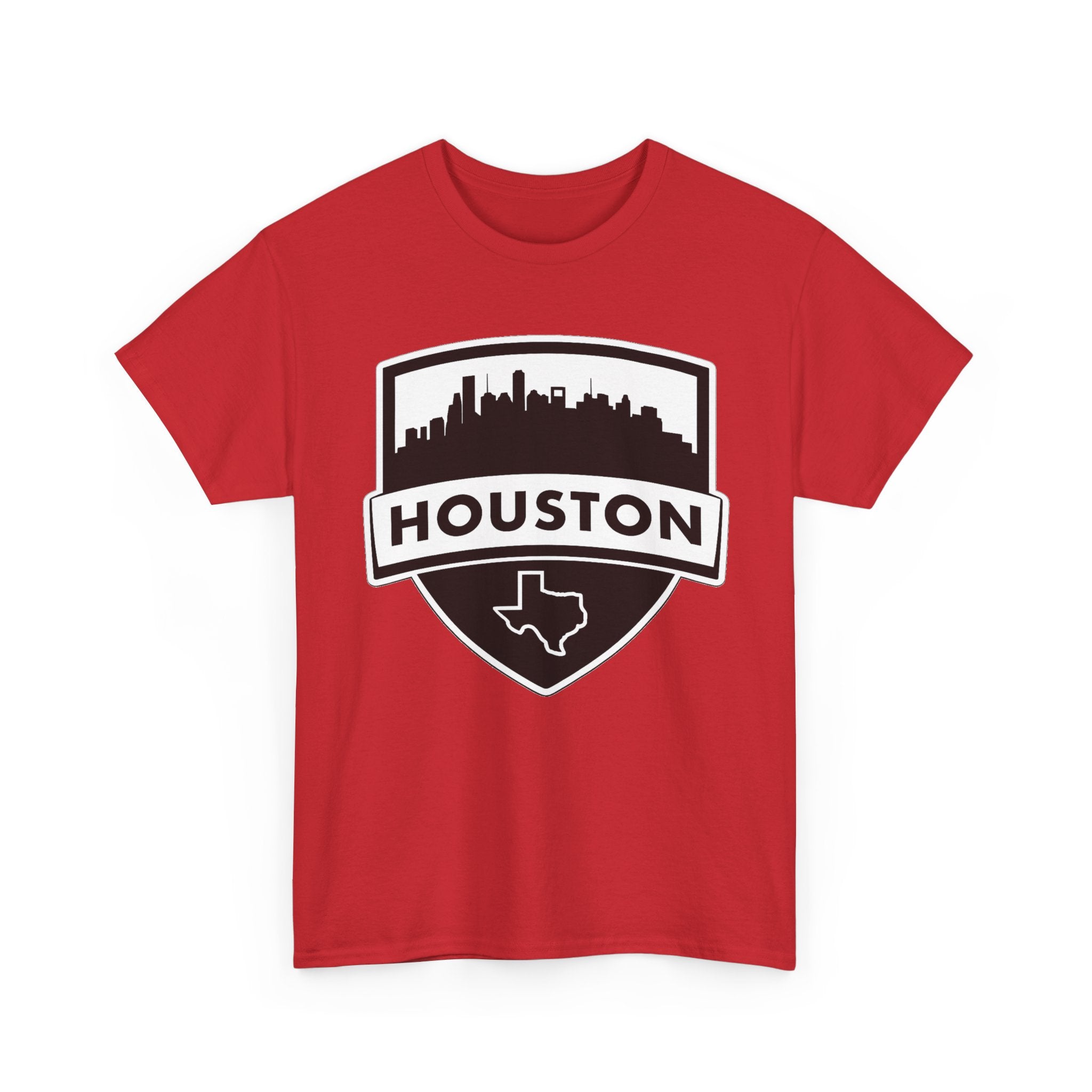 Houston Skyline Shield T-Shirt — Texas Outline City Pride Tee
