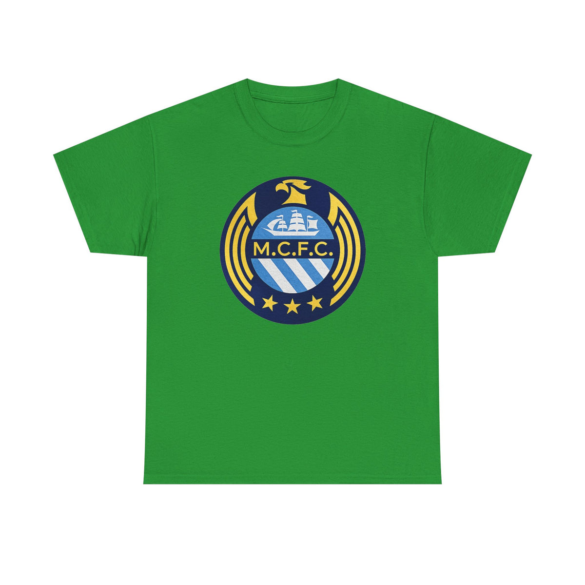 MCFC Crest T-Shirt — Vintage Blue & Gold Soccer Tee