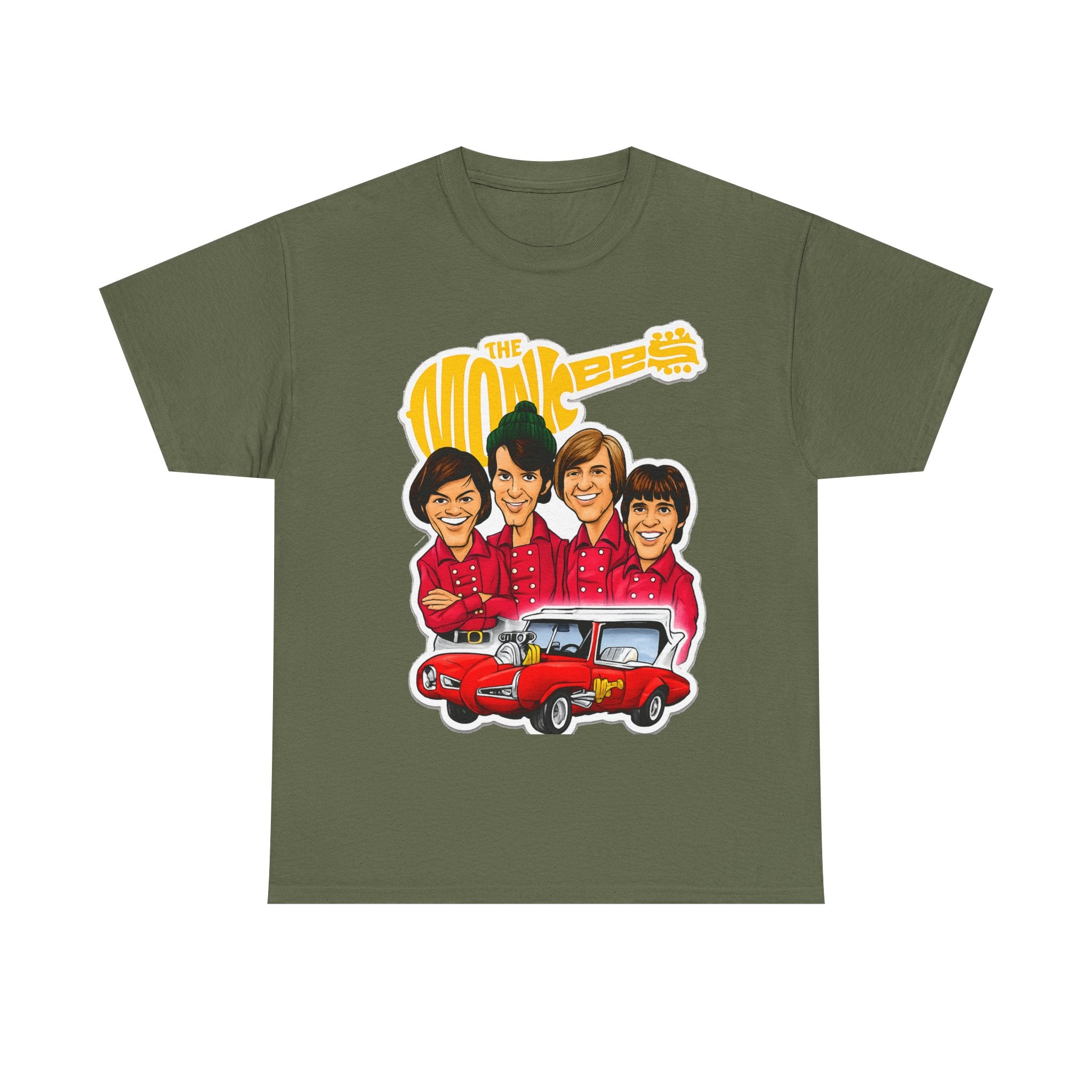 The Monkees Retro Band Tee — Colorful Car Cartoon Graphic