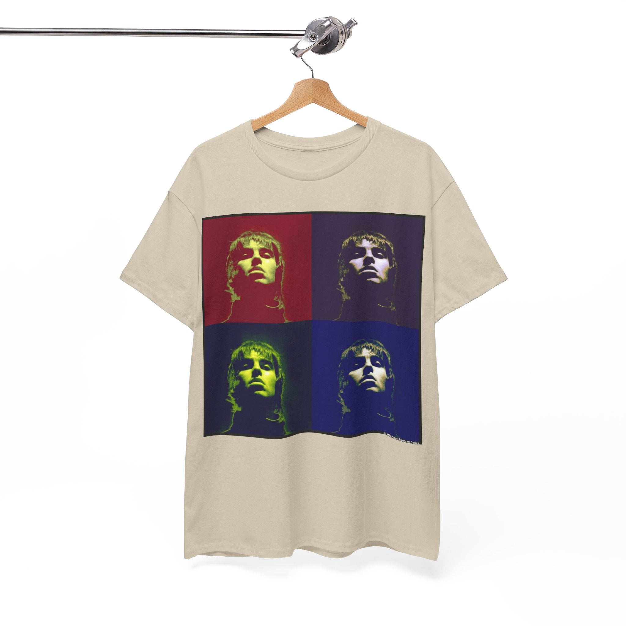 Liam Gallagher Oasis Pop Art Portrait T-Shirt - Retro Color Block Music Icon Tee