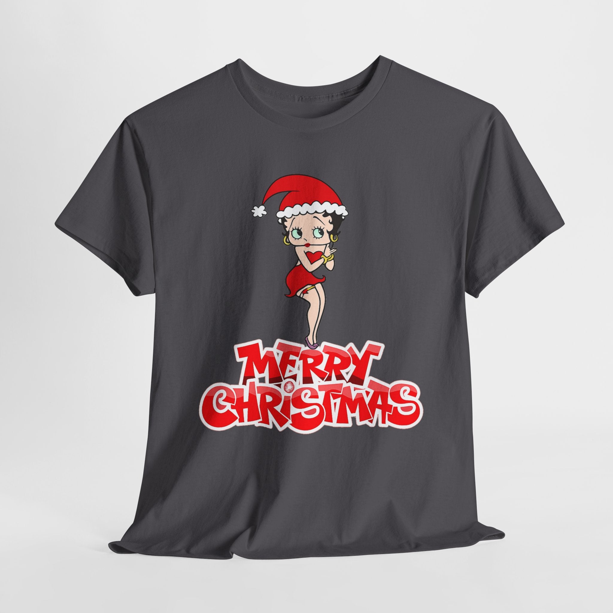 Christmas Betty Boop Tee - 'Merry Christmas' Holiday Graphic Shirt