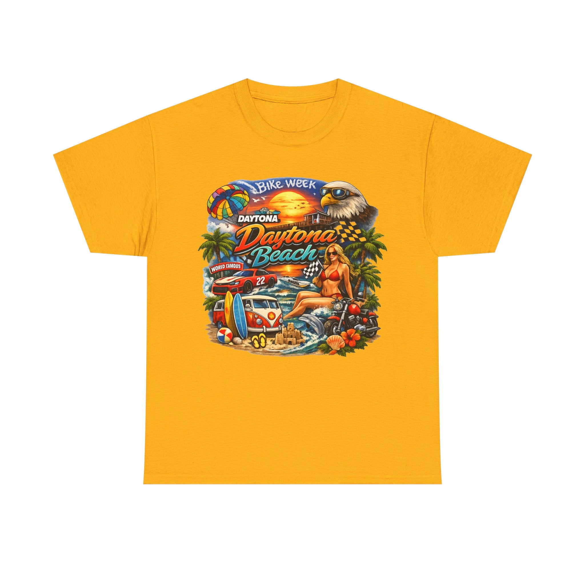 Daytona Beach Vintage Surf T-Shirt — Retro Sunset Palm Beach Tee