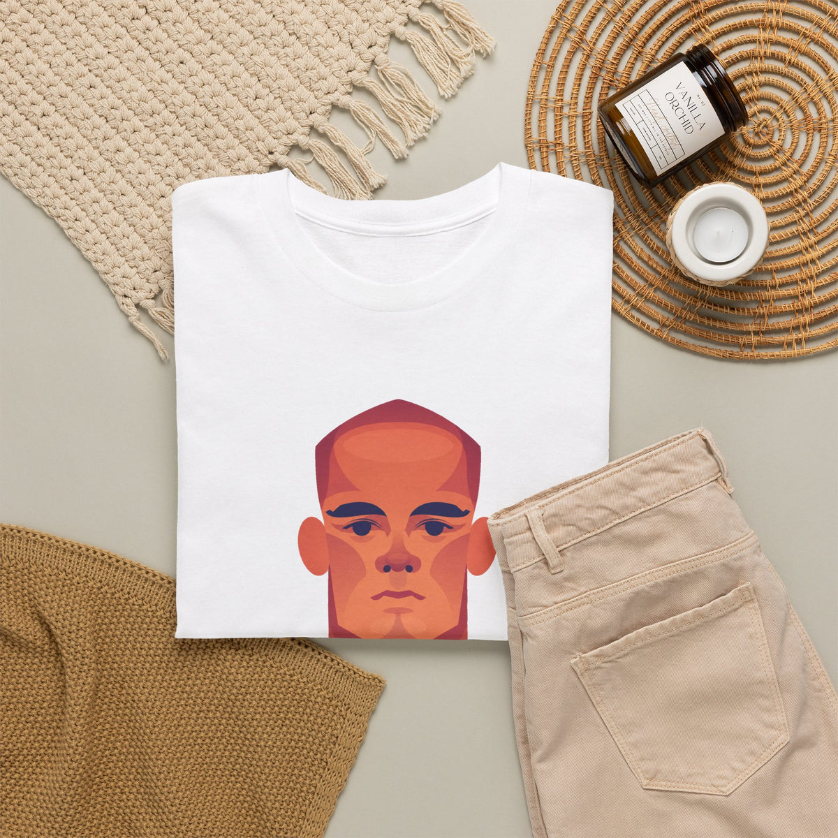 Vinny Kompany Manchester City Legend Minimalist Portrait Tee — Bold Stylized Face Graphic T-Shirt