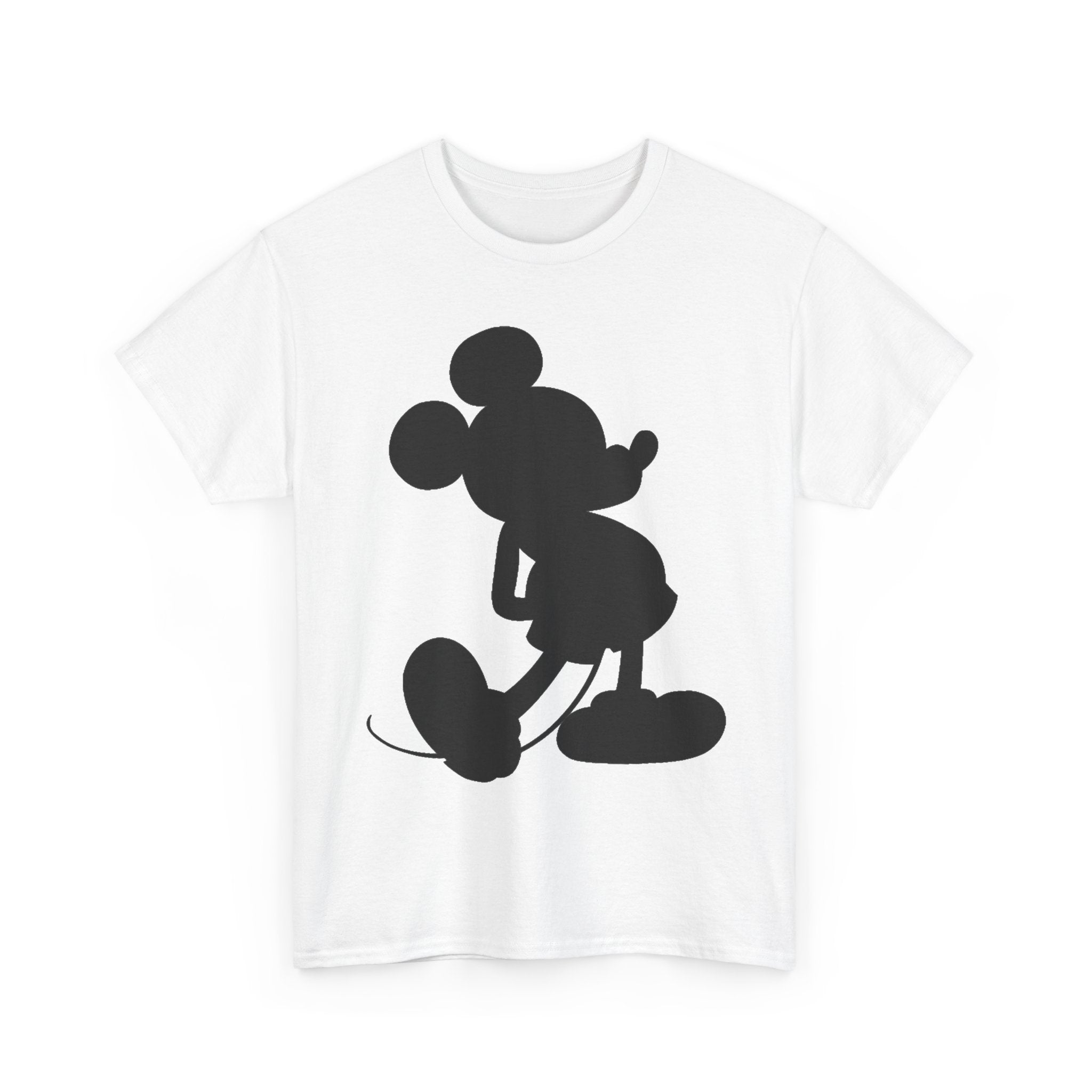 Mickey Mouse Silhouette Graphic Tee — Retro Cartoon Shadow T-Shirt