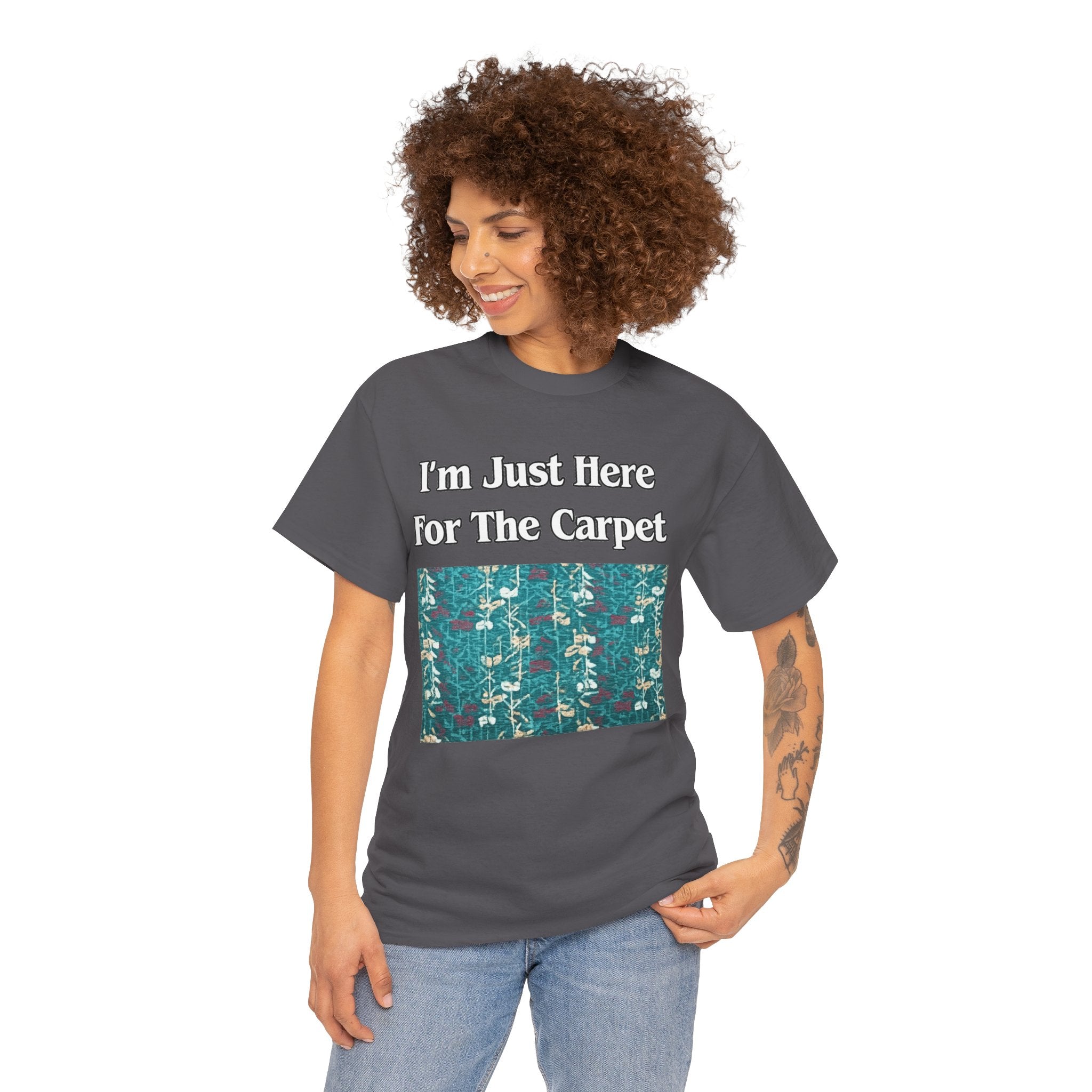 Orlando Airport Carpet Lover T-Shirt — "I'm Just Here For The Carpet" Graphic Tee