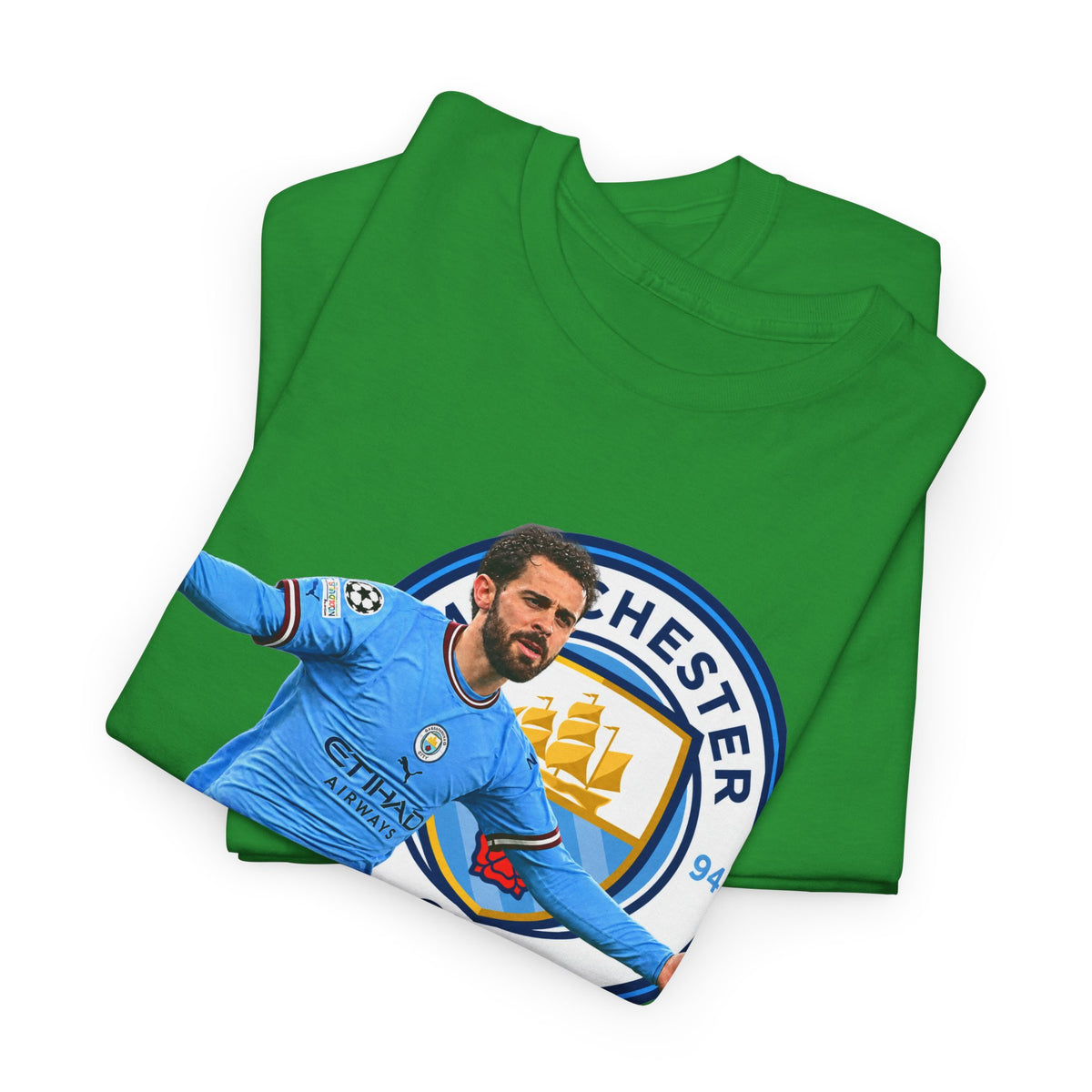 Bernardo Silva Manchester City Football Club Graphic Tee — Celebratory Player Design