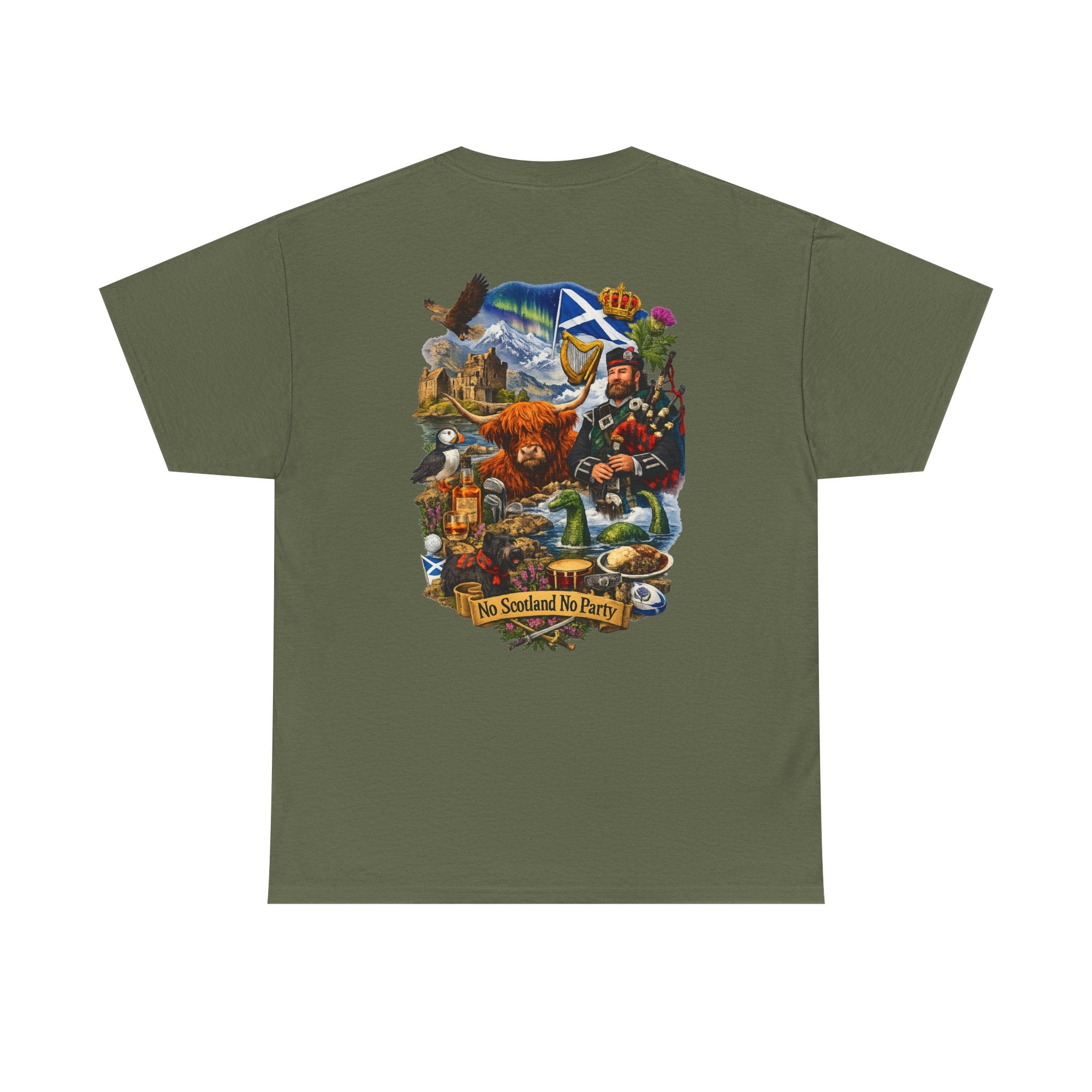 Scotland Collage T-Shirt — "No Scotland No Party" Scottish Heritage Tee