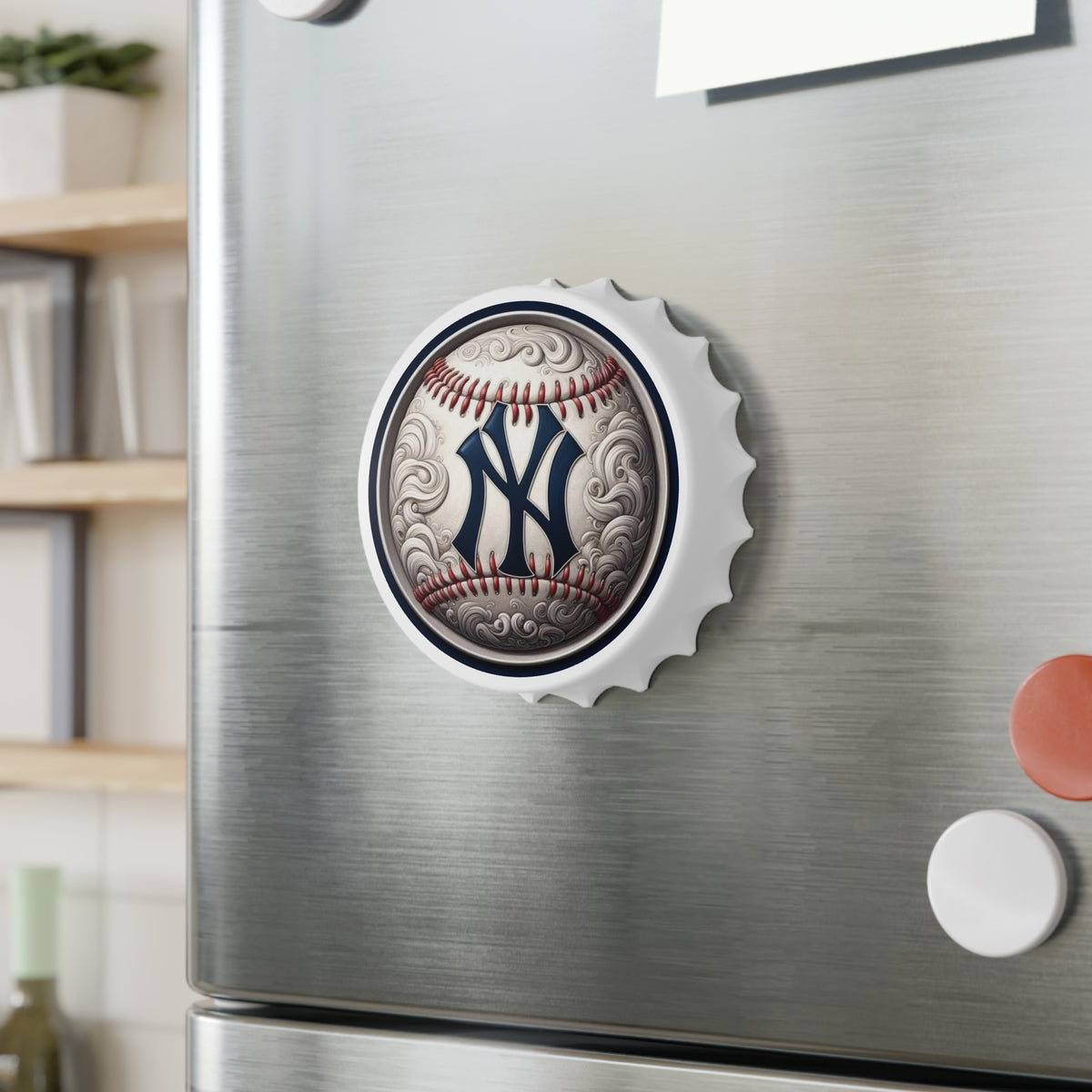 New York Yankees Baseball Bottle Opener — MLB Team Logo Cap-Style Opener