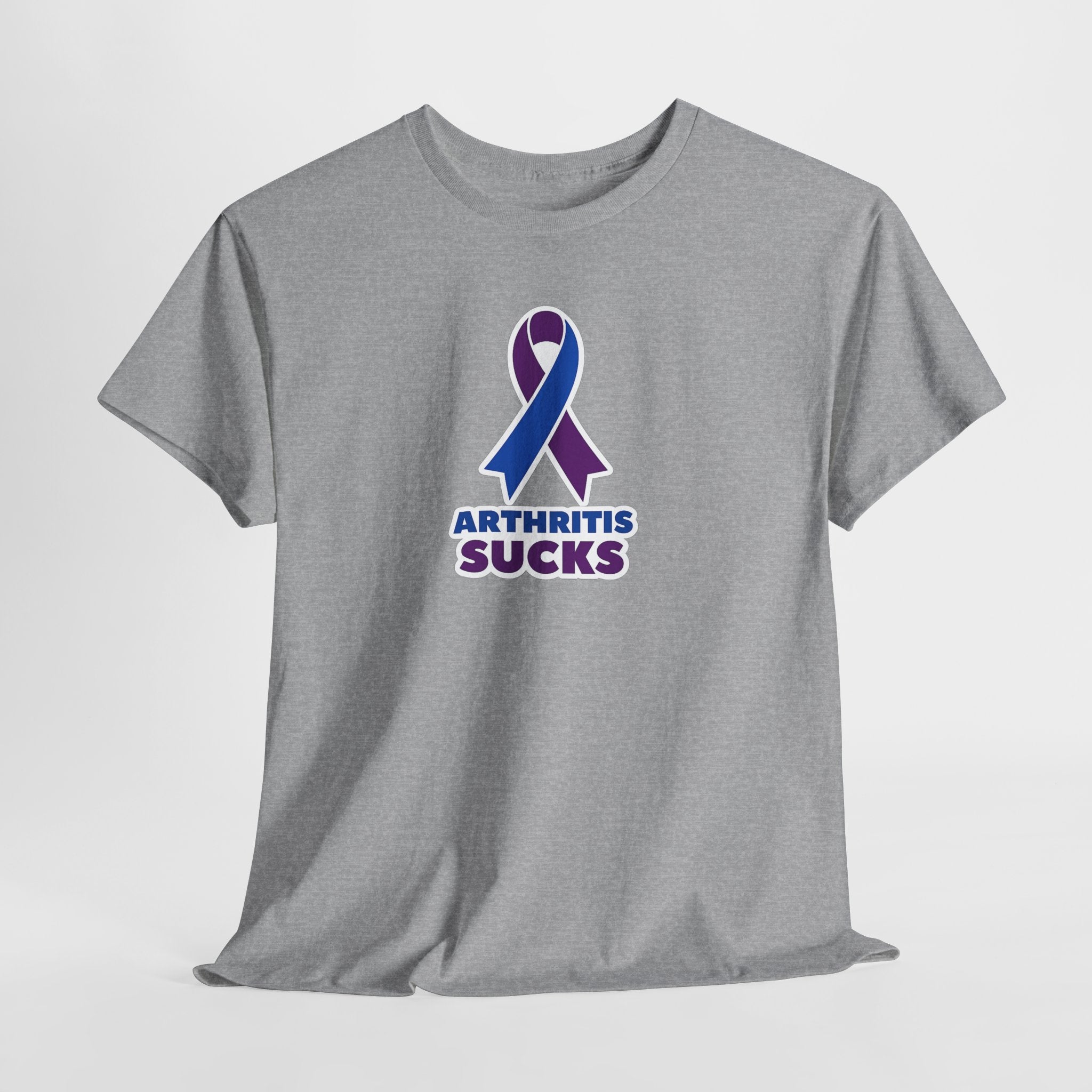 Arthritis Sucks Awareness T-Shirt — Purple & Blue Ribbon Support Tee