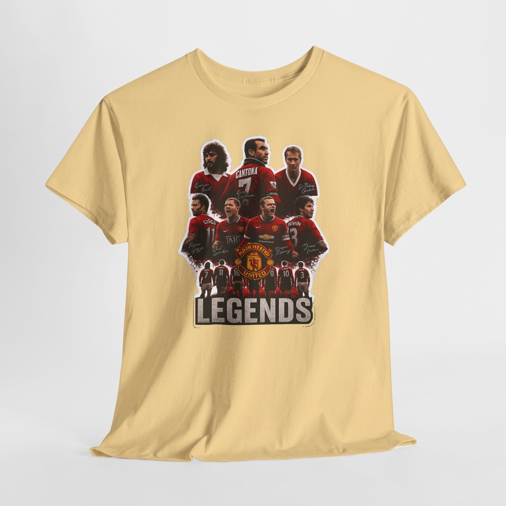 Manchester United Legends Football Team Tee — Retro Manchester United Players Graphic Shirt