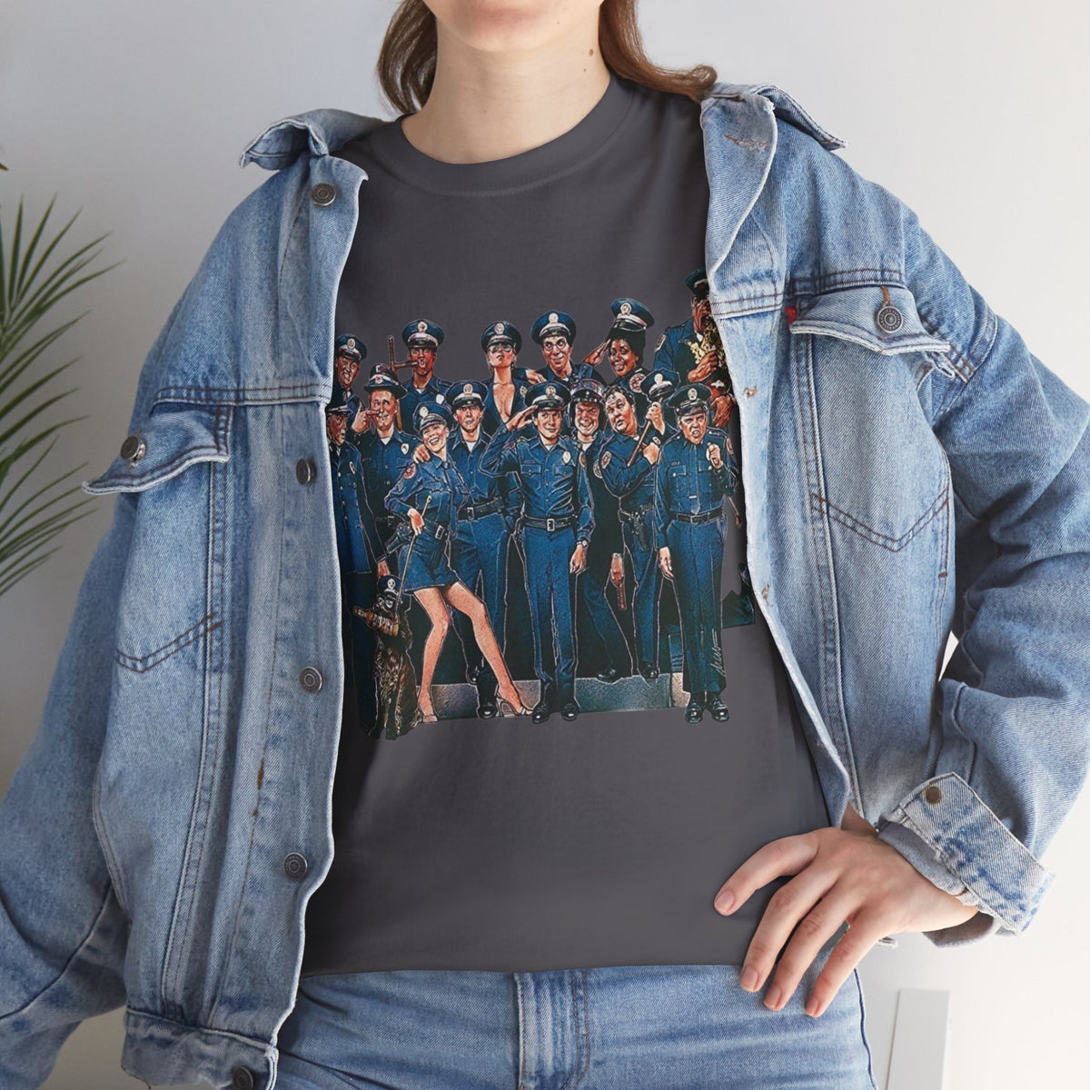 Police Academy Movie Inspired Cotton T‑Shirt — Retro Squad Photo Tee