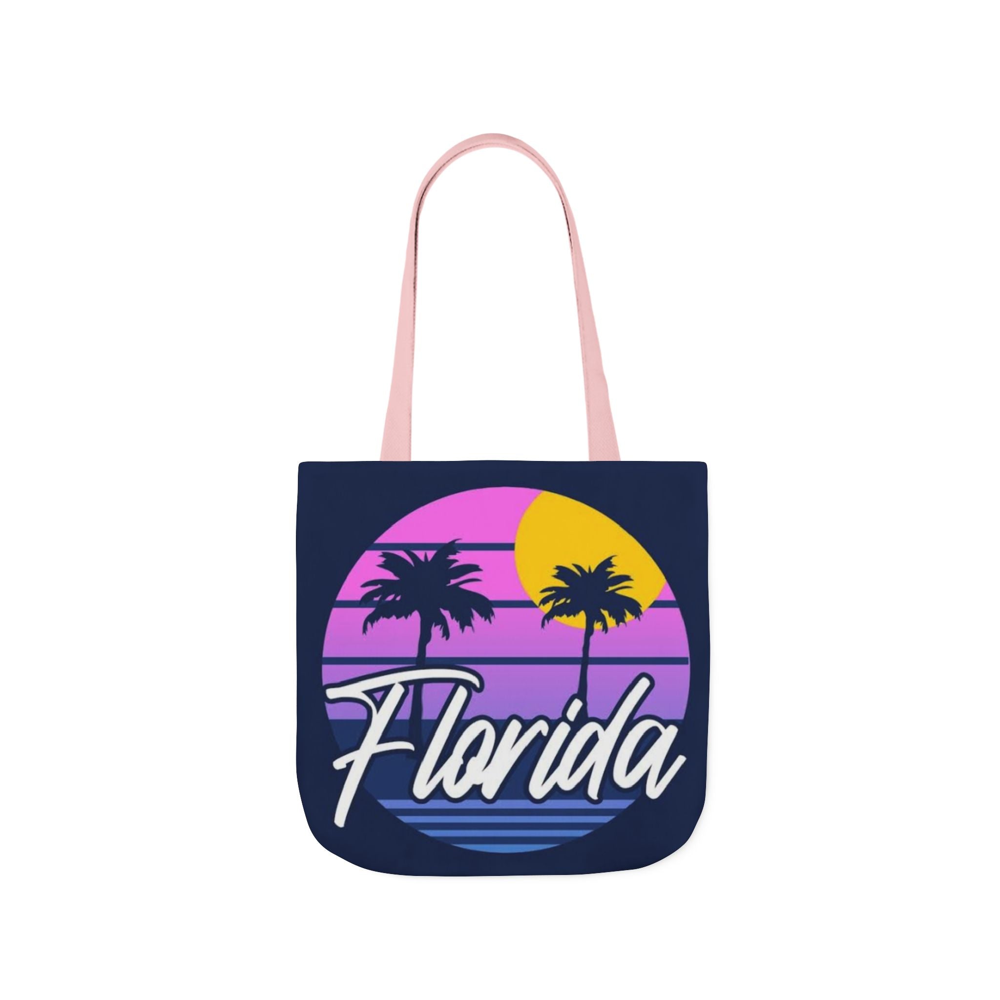Florida Sunset Palm Tote Bag — Retro Beach Canvas Tote