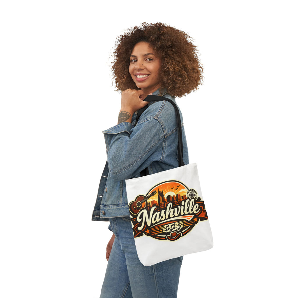 Nashville Sunset Tote Bag — Country Music Skyline Canvas Tote