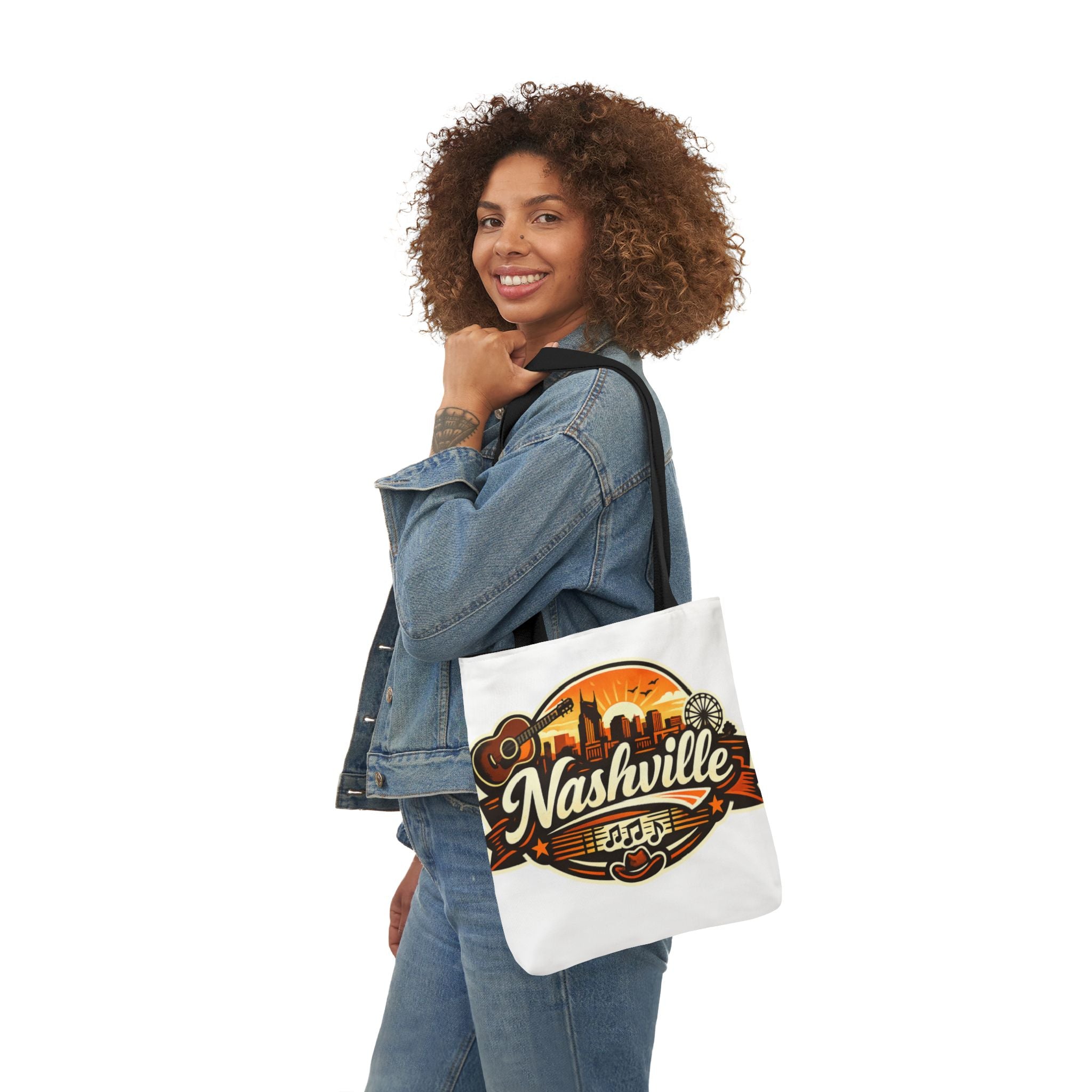 Nashville Sunset Tote Bag — Country Music Skyline Canvas Tote