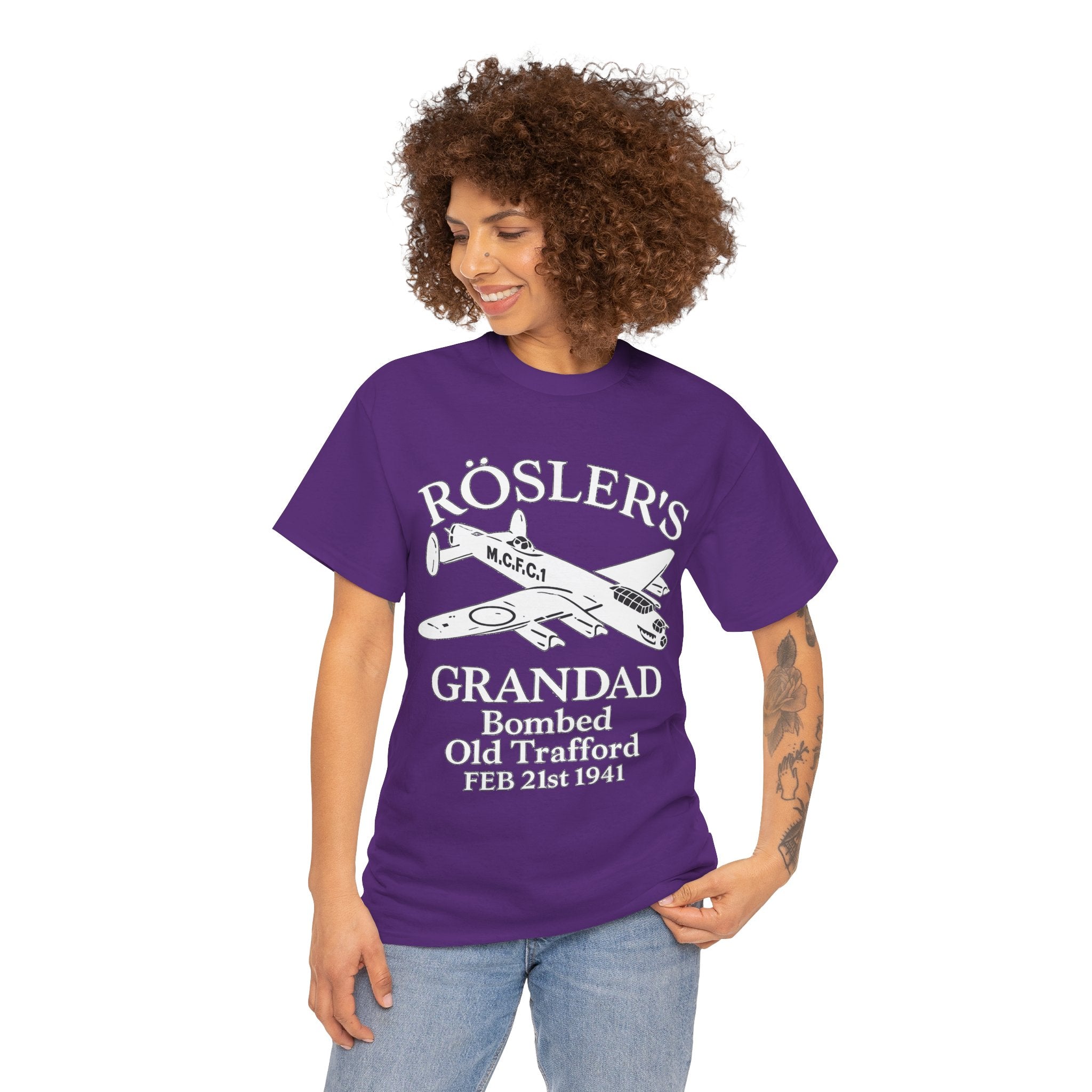 Rösler's Grandad Bombed Old Trafford Tee — WWII Tribute Military Plane Shirt (Feb 21, 1941)