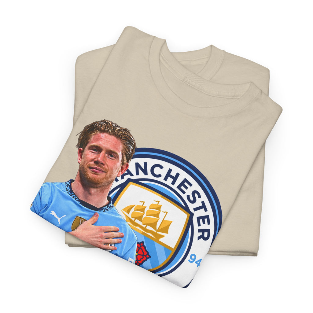 Kevin De Bruyne Manchester City Legend Cotton T-Shirt — Player Tribute Tee (Heart Badge Design)
