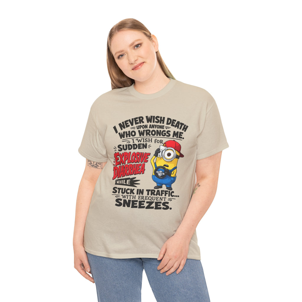 Funny Minion Traffic Tee — "Explosive Diarrhea" Humorous Graphic T-Shirt