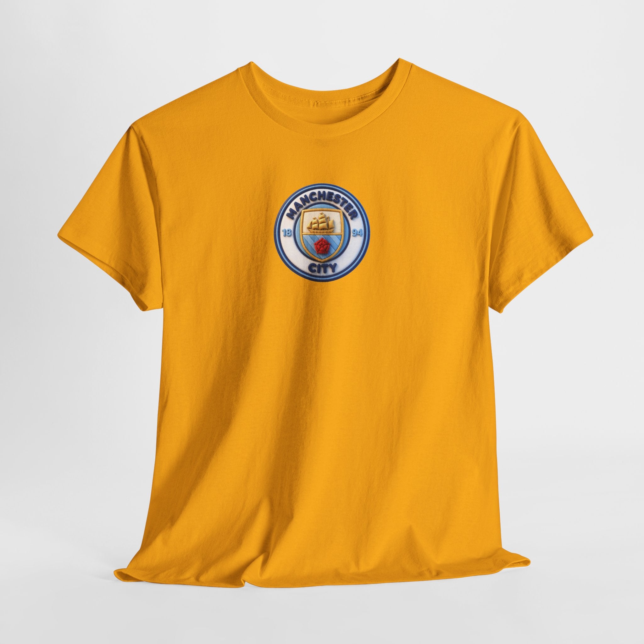 Manchester City Crest Unofficial 3D T-Shirt — Minimal Soccer Logo Tee