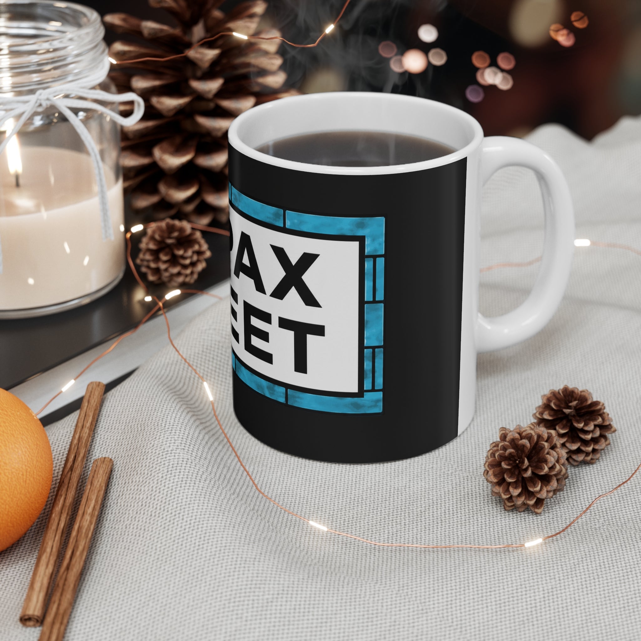 Manchester City Maine Road Kippax Street Ceramic Coffee Mug — Blue Tile Street Sign Design (11oz & 15oz)