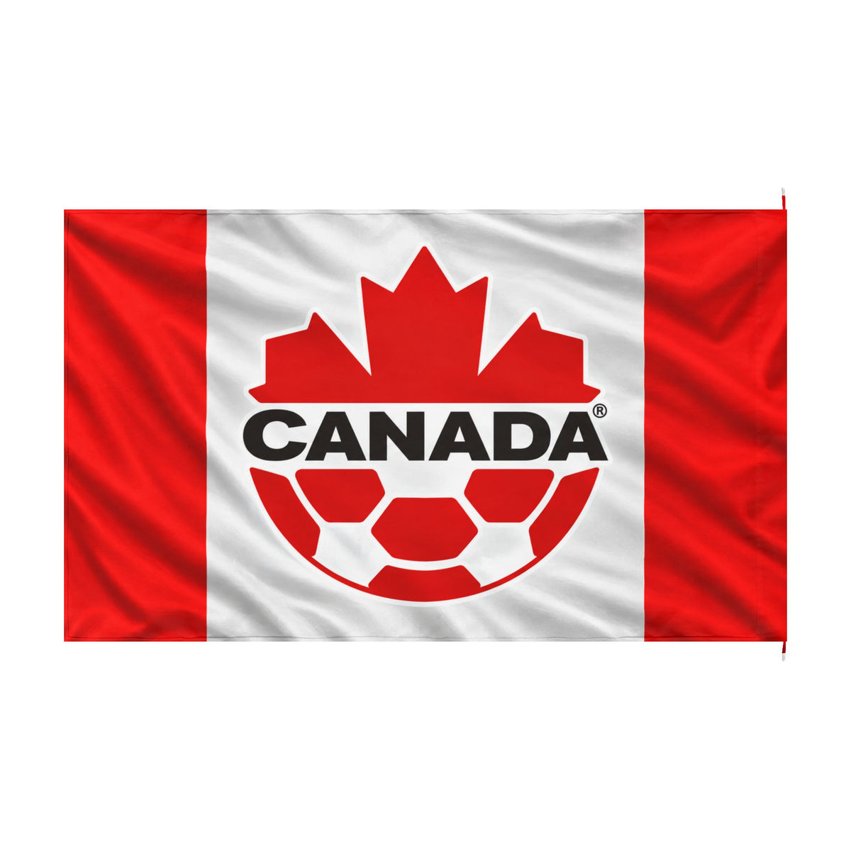 Canada Soccer Flag — Double-Sided Canadian Maple Leaf & Soccer Ball Banner