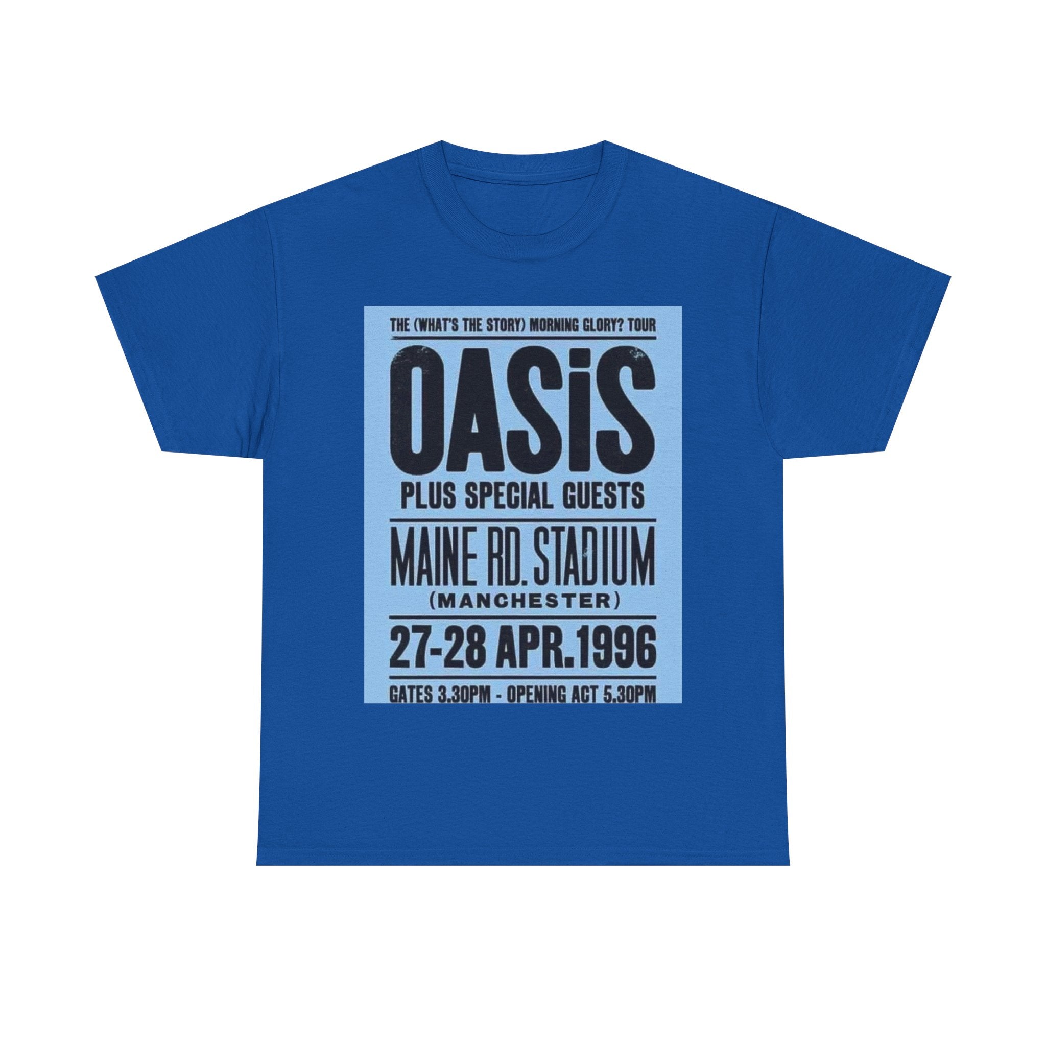 Oasis 1996 Maine Road Tour Poster T‑Shirt — Maine Rd. Stadium Concert Tee