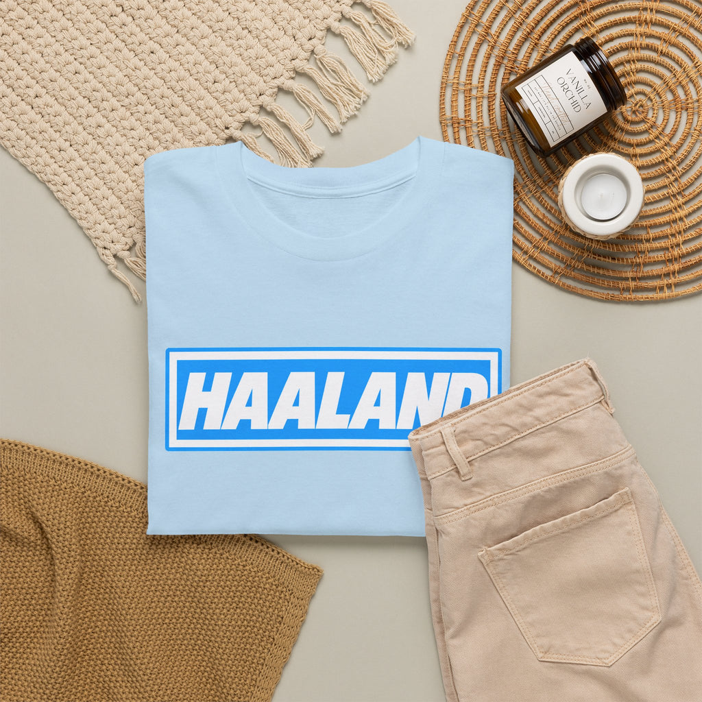 Haaland Box Logo Tee — Soccer Fan Jersey Style Shirt