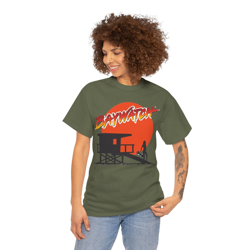Baywatch Lifeguard Sunset Cotton T-Shirt