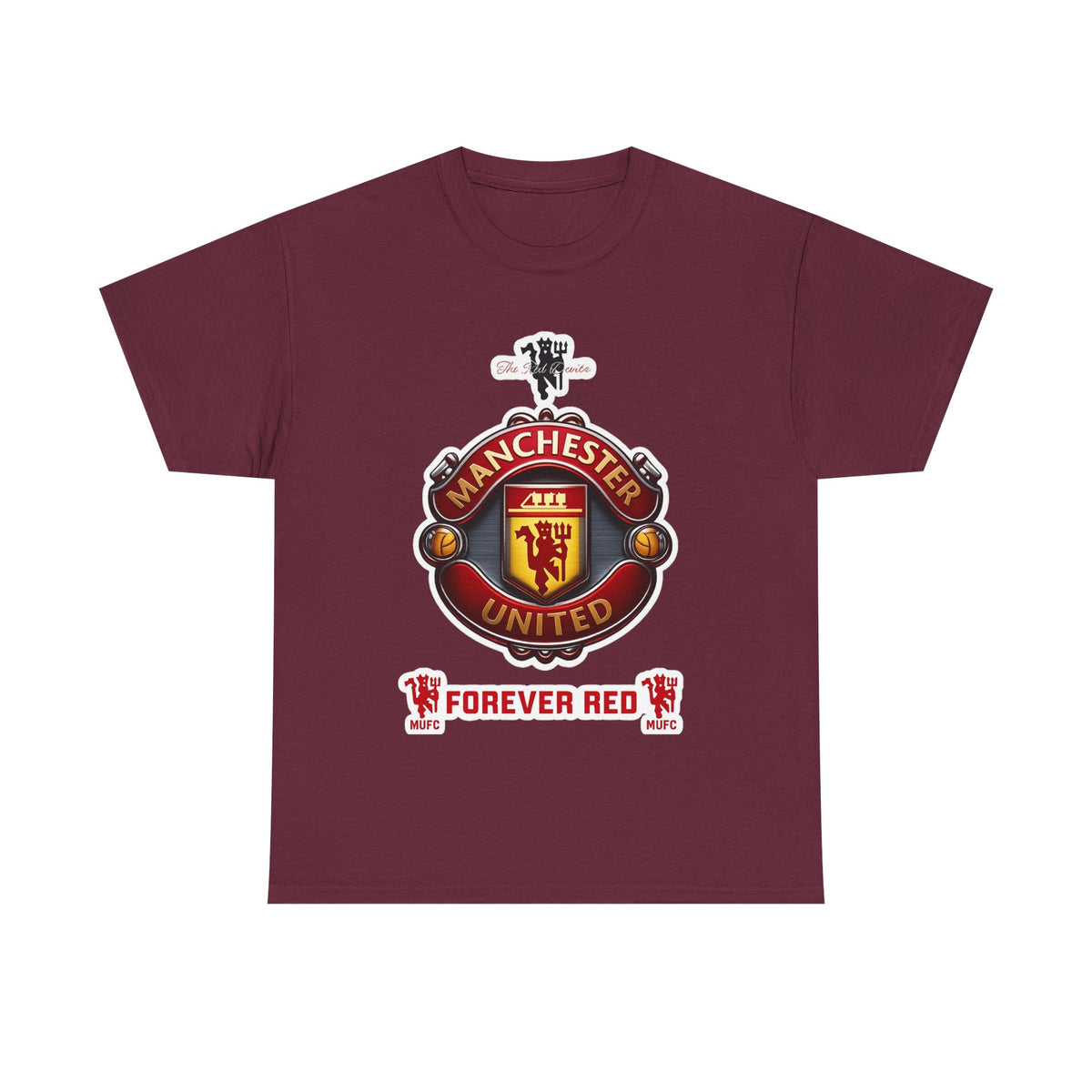 Manchester United Inspired Football Crest Tee — "Forever Red" Supporter Shirt