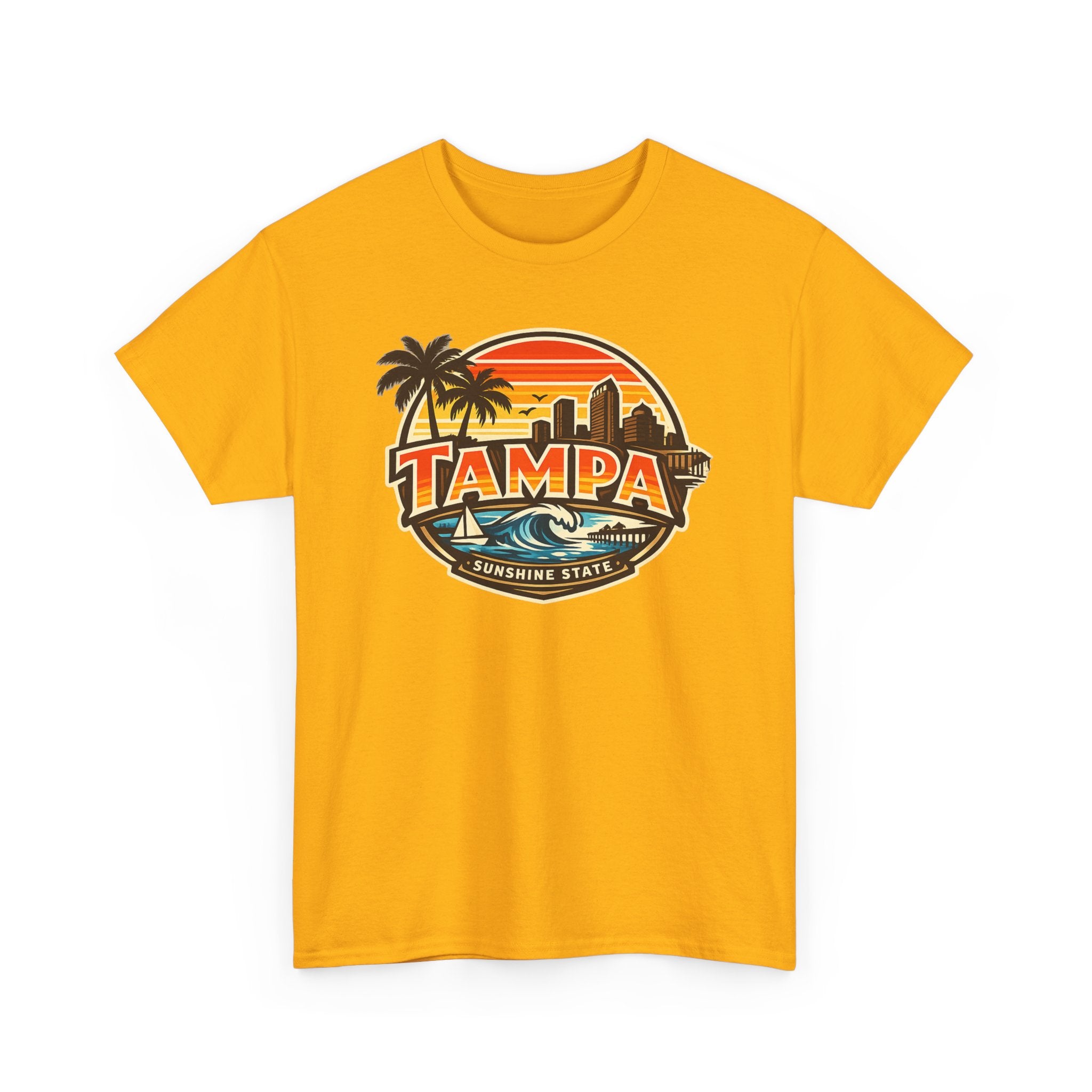 Tampa Retro Sunset T-Shirt – Vintage Palm Beach Skyline Tee