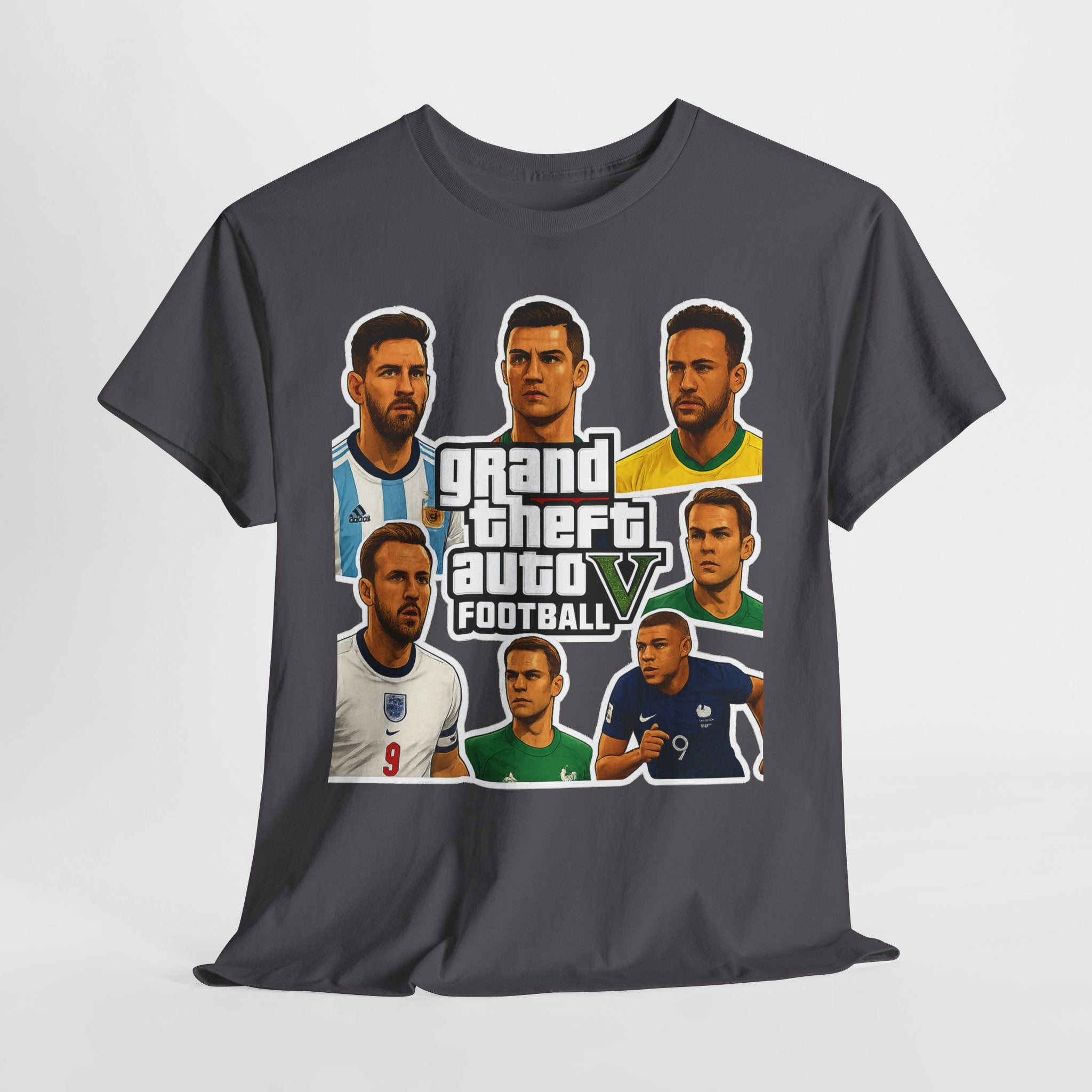 Graphic Tee — 'Grand Theft Auto V Football' Soccer Players Collage Shirt