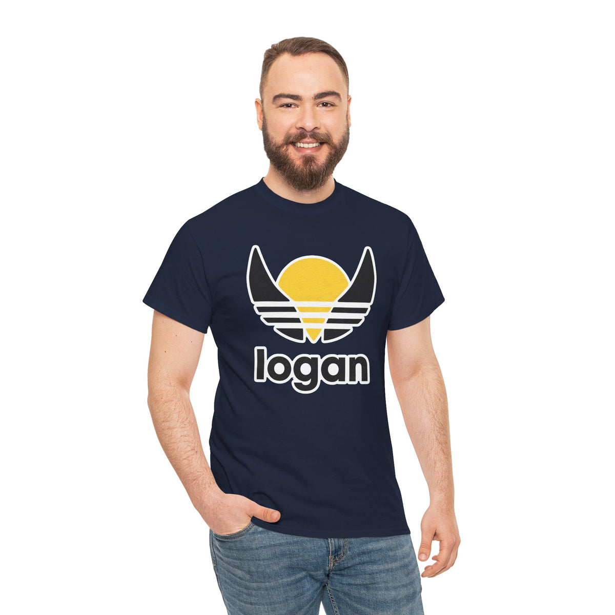 T‑Shirt — 'logan' Retro Sunrise Logo Cotton Tee