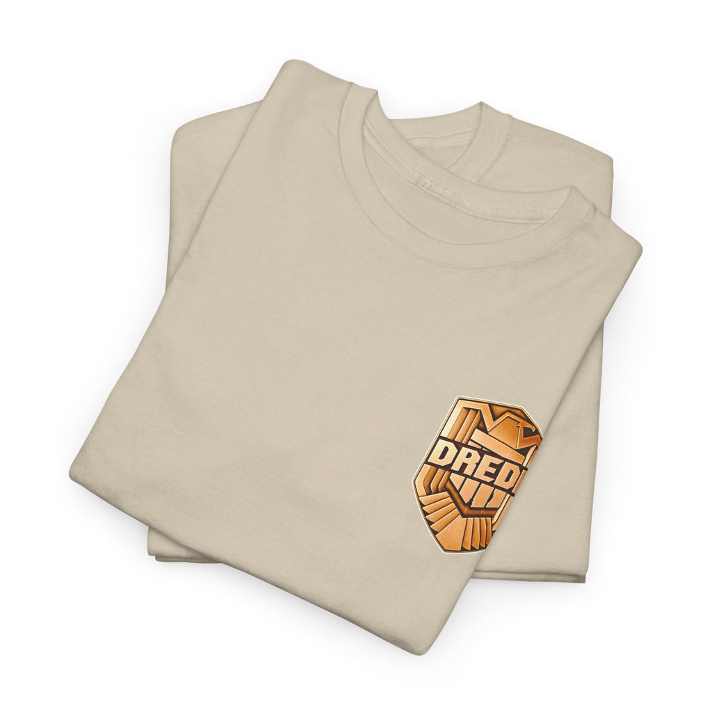 Dredd Shield Badge T-Shirt — Retro Law Enforcement Logo Tee